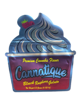 Load image into Gallery viewer, Cannatique Black Raspberry Gelato Cut Out -Mylar bag 3.5g Smell Proof Airtight Mylar Bag- Packaging Only Die cut
