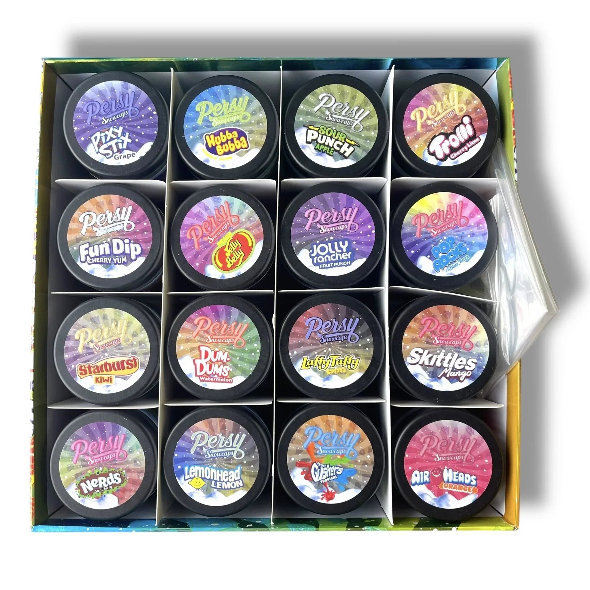 Persy Snowcaps Candy Edition 16-1oz Glass Jars - Varity Pack 16