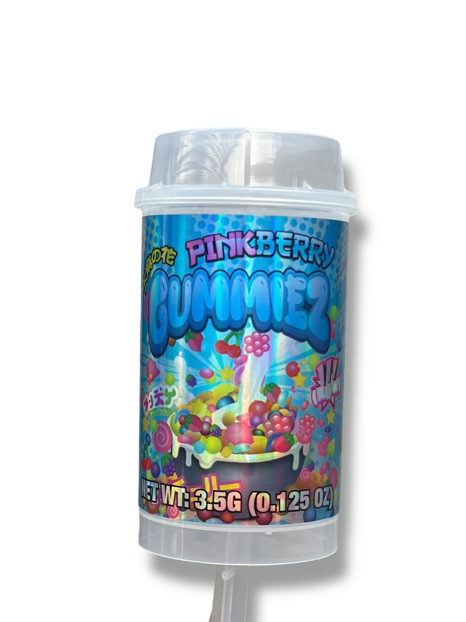 Popsicle Kandy Depo Pink Berry Gummies 3.5g Container Holographic sticker
