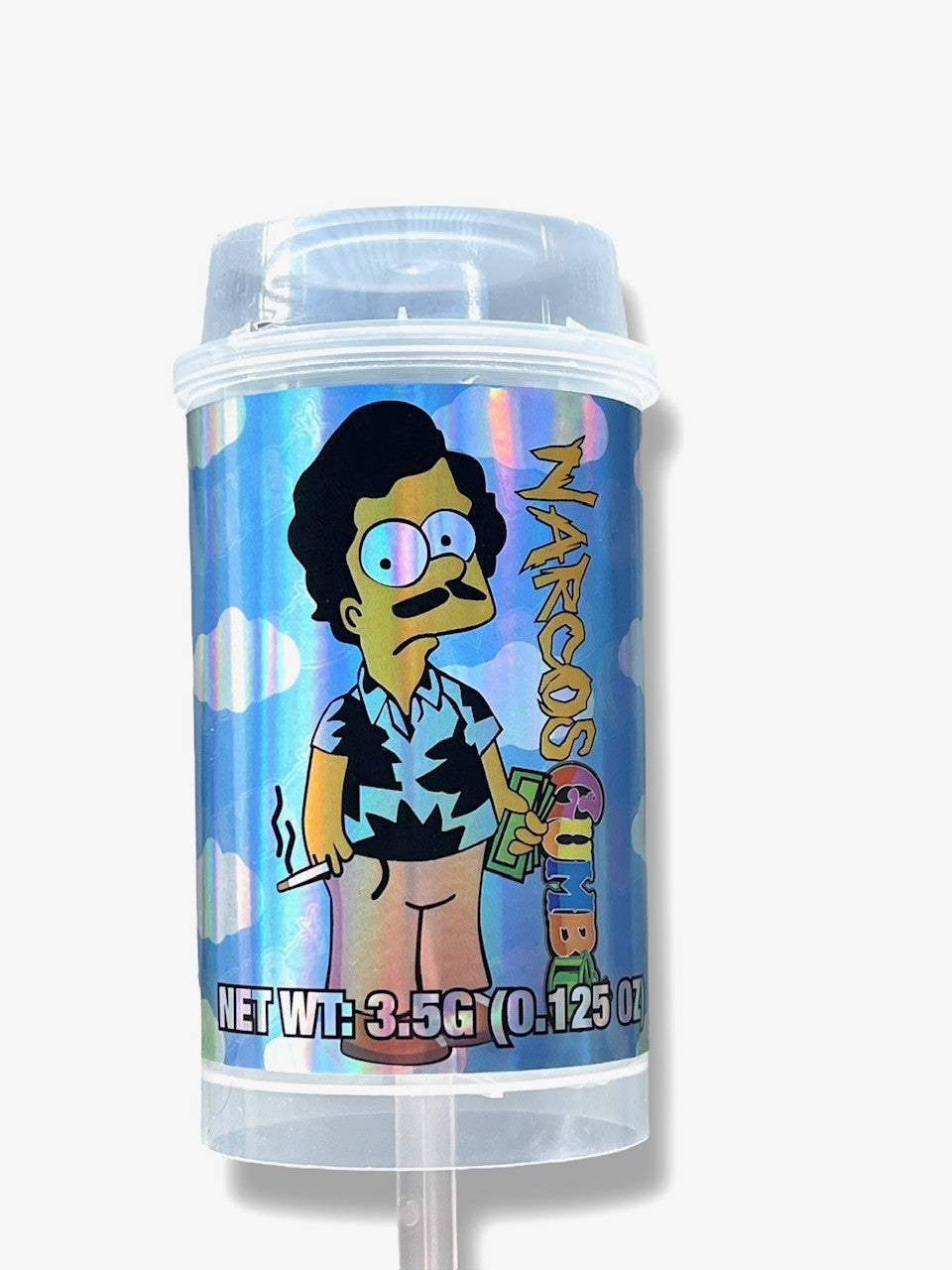 Popsicle Narcos Gumbo 3.5g Container Holographic sticker