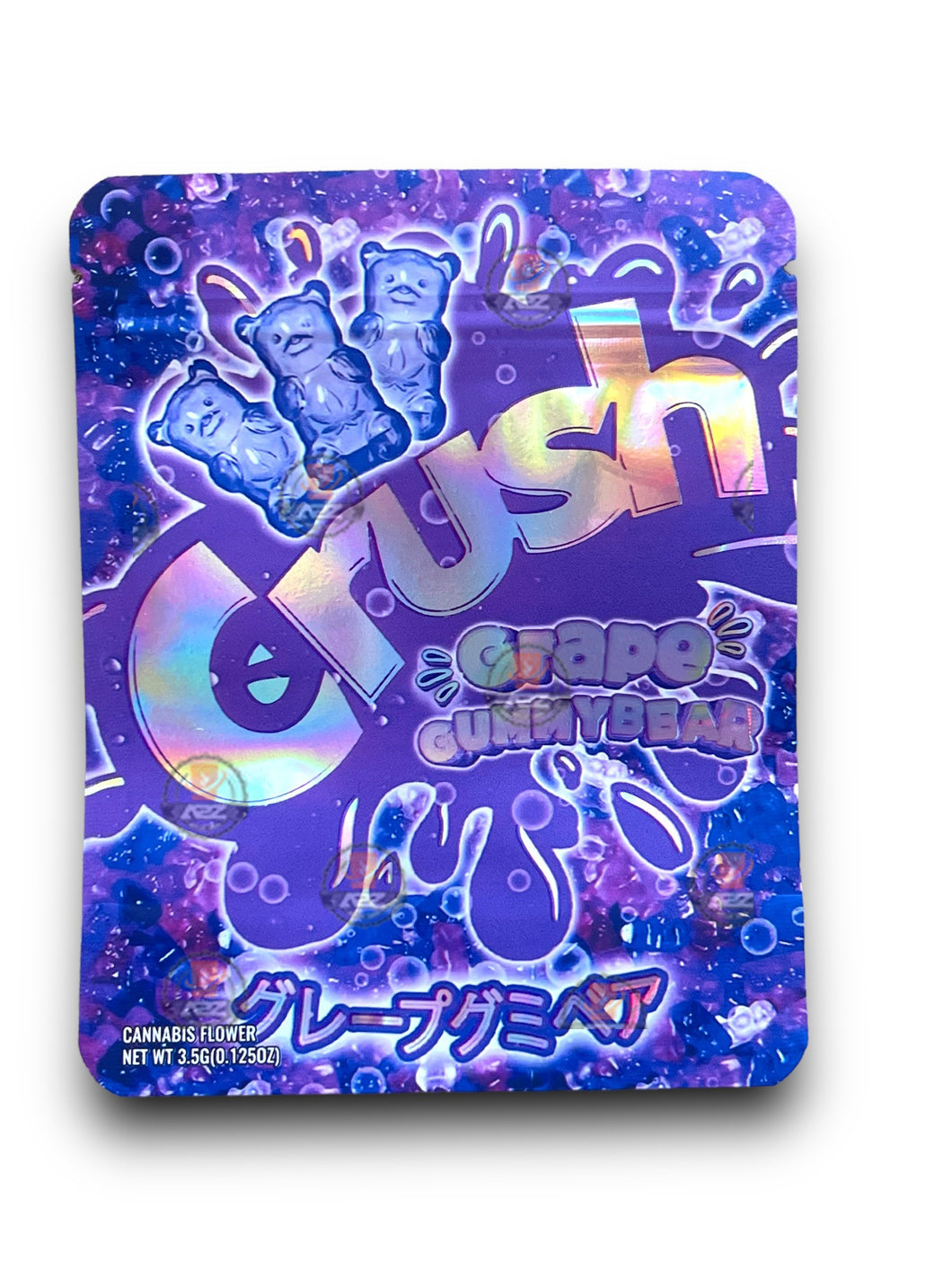 Crush Grape Gummy Bear 3.5G Mylar Bags Holographic Mylar Packaging