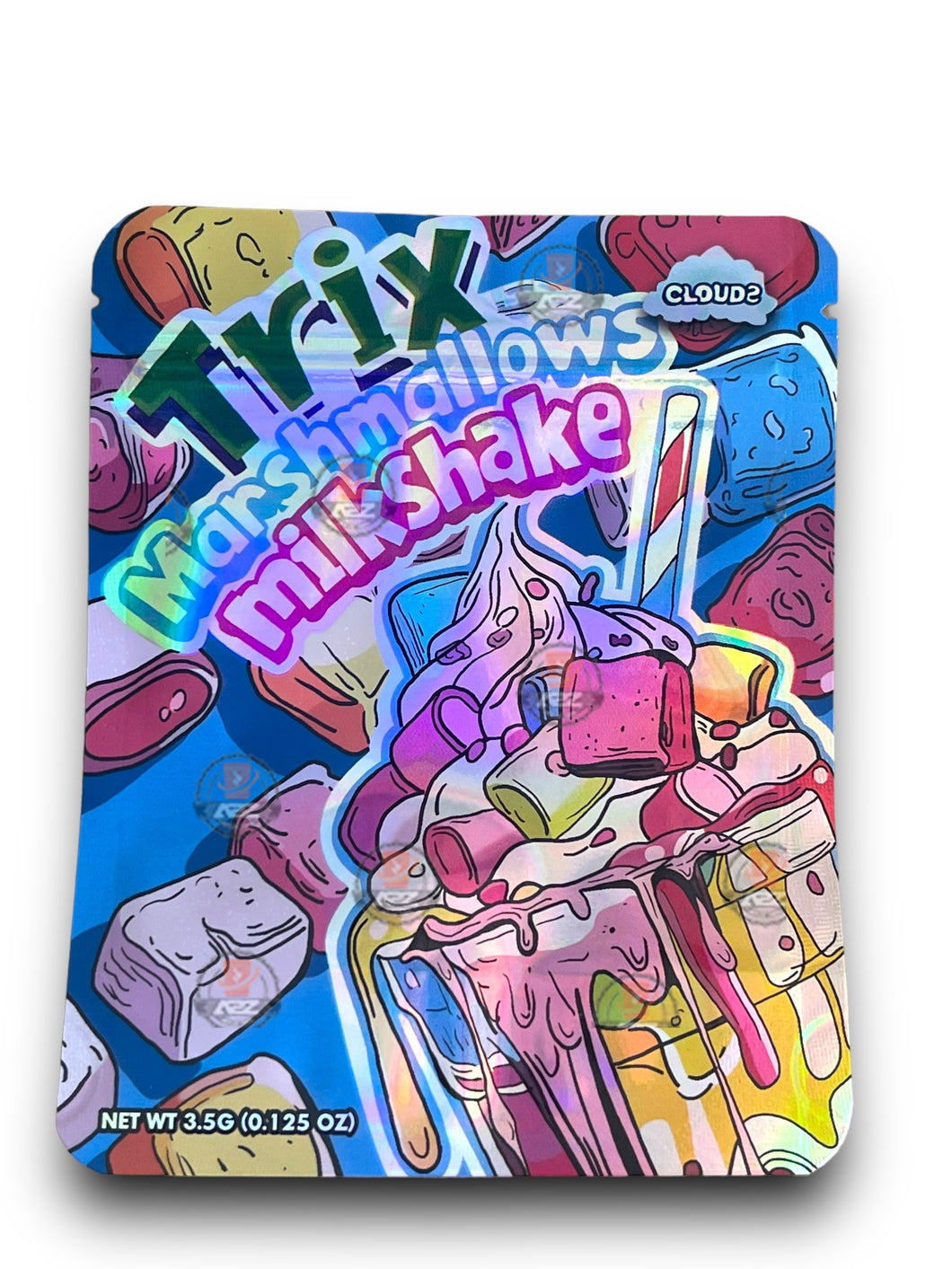 Clouds Trix Marshmallows Milkshake 3.5G Mylar Bags Holographic Mylar Packaging