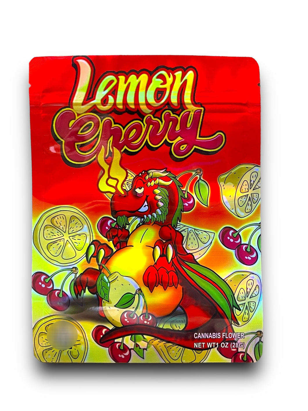 Lemon Cherry 1 OZ  28G Mylar empty Mylar bag 1 ounce (50 Count)