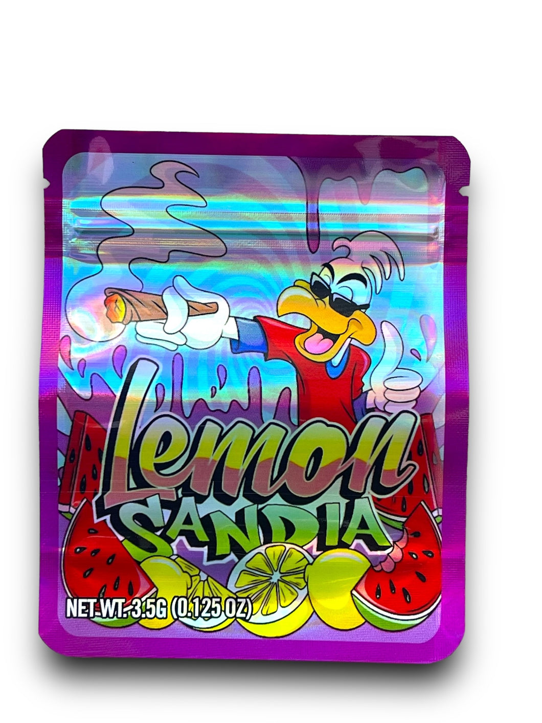 Lemon Sandia Watermelon 3.5G Mylar Bags Holographic Mylar Packaging