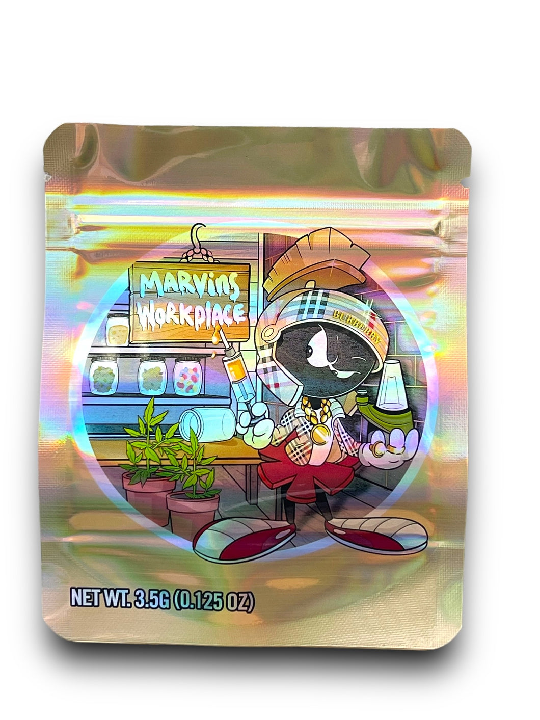 Marvins Workplace 3.5G Mylar Bags Holographic Mylar Packaging