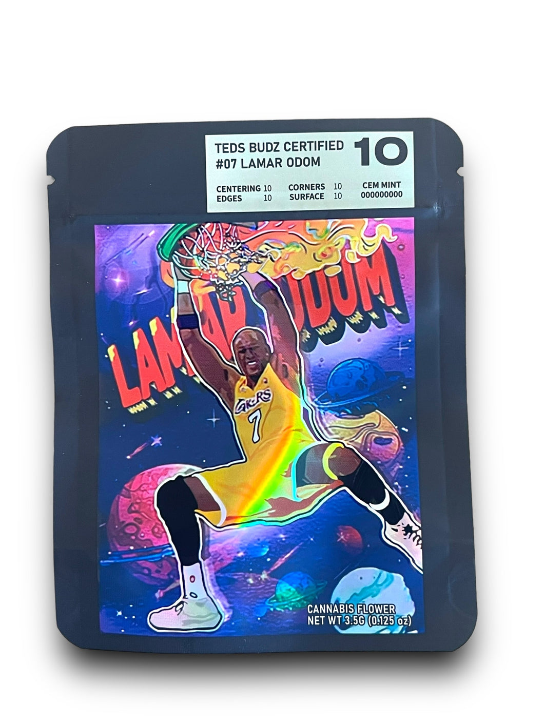 Teds Budz Lamar Odom 3.5G Mylar Bags Holographic Mylar Packaging