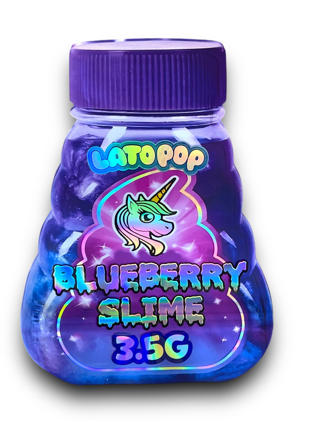 Lato Pop Blueberry Slime 3.5G Mylar Bags Holographic