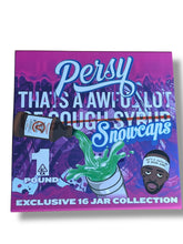 Load image into Gallery viewer, Persy Snowcaps Cough Syrup 16-1oz Glass Jars - Varity Pack 16 Flavors in box 1 pound Empty Jars
