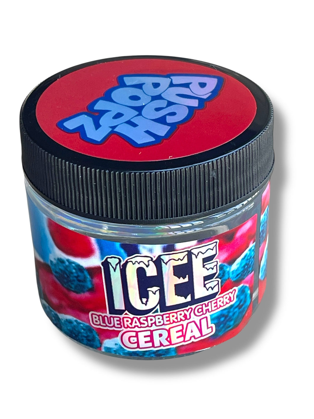 Push Pop ICEE Blue Raspberry Cherry Cereal 3.5g Glass Jars with Holographic Stickers Child Resistant jar