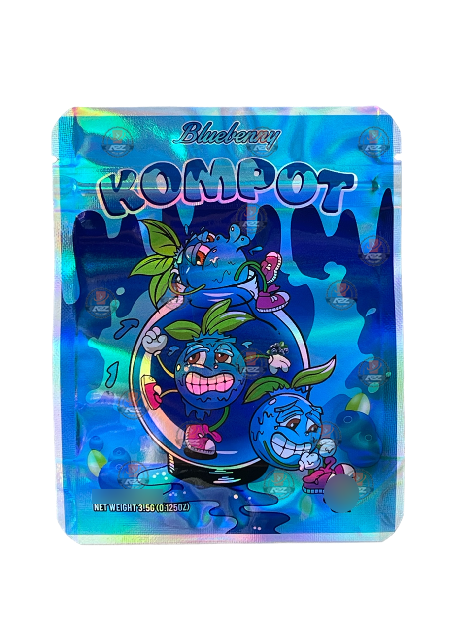 Blueberry Kampot 3.5g Mylar Bag Holographic