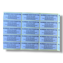Load image into Gallery viewer, Sprinklez Blueberry Sour Straws 3.5G Mylar Bags -With stickers and label
