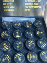 Load image into Gallery viewer, Black Ace Ultra Premium 1oz Glass Jars - Varity Pack 16 Strains in box Empty Jars
