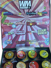 Load image into Gallery viewer, Whole Melt Candy Edition 1oz Glass Jars - Varity Pack 16 Strains in box Empty Jars
