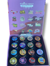 Load image into Gallery viewer, Whole Melt Sprinklez Edition 1oz Glass Jars - Varity Pack 16 Strains in box Empty Jars
