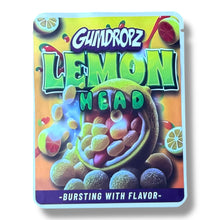 Load image into Gallery viewer, Gumdropz Lemon head 3.5G Mylar Bags -With stickers and labe
