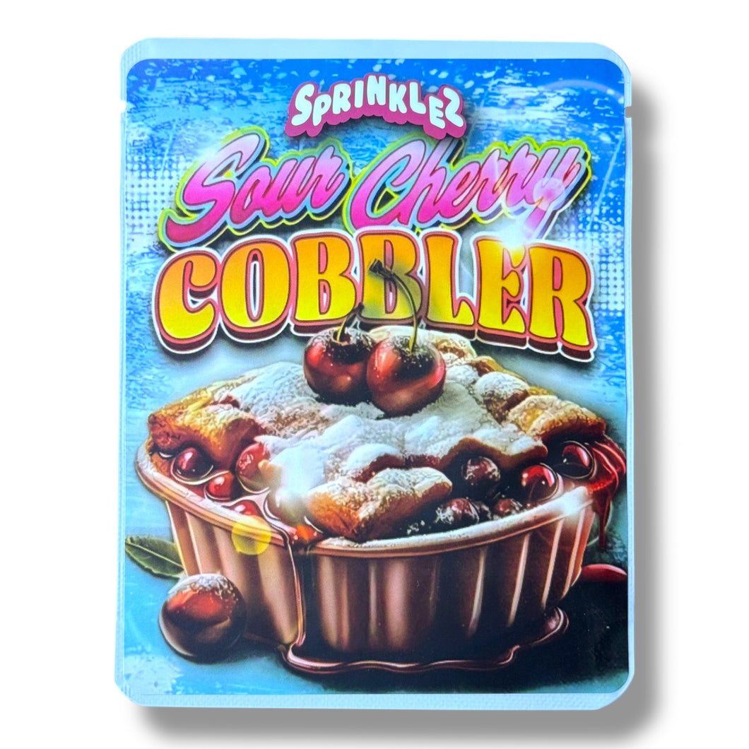 Sprinklez Sour Cherry Cobbler 3.5G Mylar Bags -With stickers and label