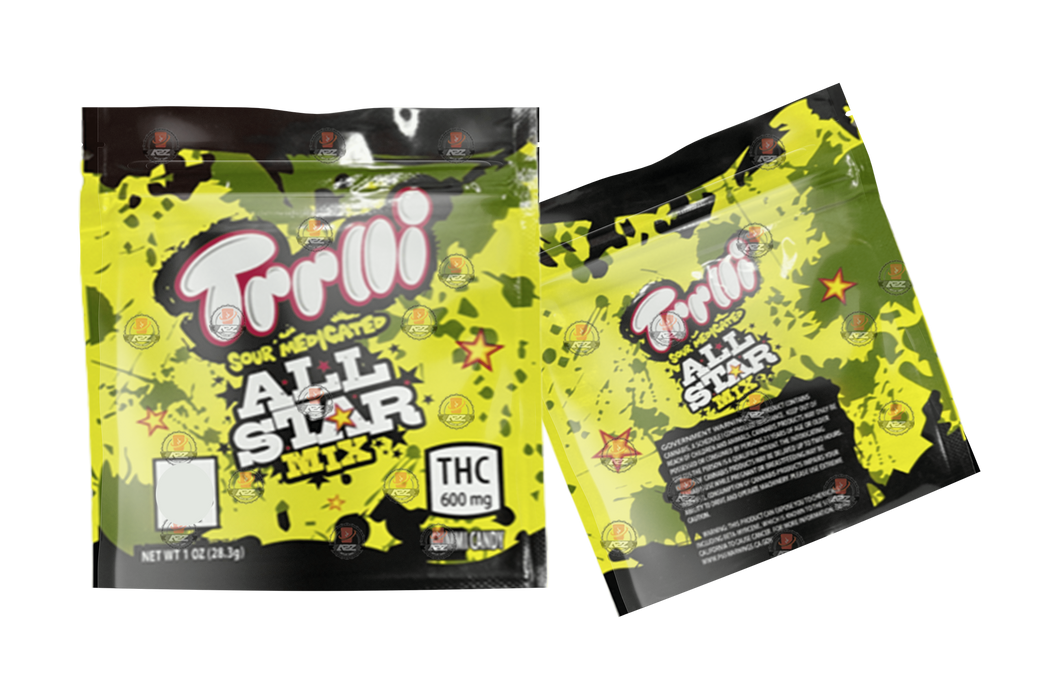 Trrlli All Star Mix puffs 600mg Mylar bags packaging only