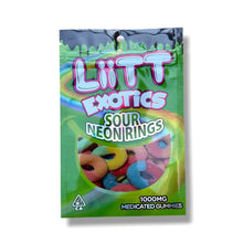 Load image into Gallery viewer, Liitt Exotics Sour Neon RIngs 3.5g Mylar Bag 1000MG (Packaging Only)
