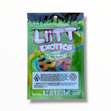 Load image into Gallery viewer, Liitt Exotics Sour Neon RIngs 3.5g Mylar Bag 1000MG (Packaging Only)
