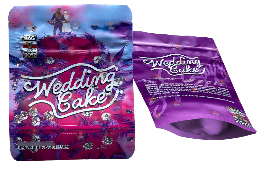 wedding cake Mylar zip lock bag 3.5G