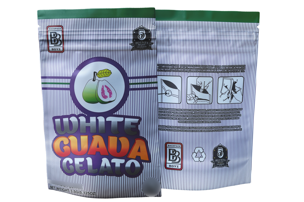 Backpack Boyz White Guava Gelato Mylar Bag- 3.5g
