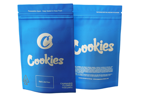 Cookies Blue Window Mylar Bags 3.5 Grams Smell Proof Resealable Bags w/  Holographic Authenticity Stickers – Mylar Bags By Black Unicorn Hub