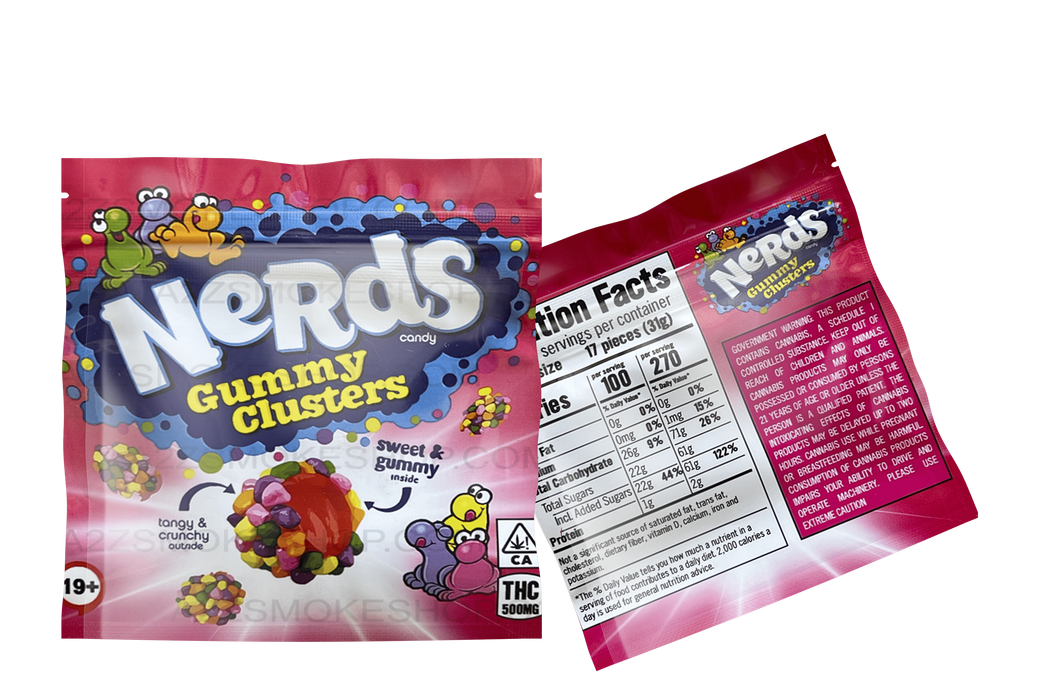 Nerds Candy Gummy Clusters 600mg Mylar Bag -Packaging Only