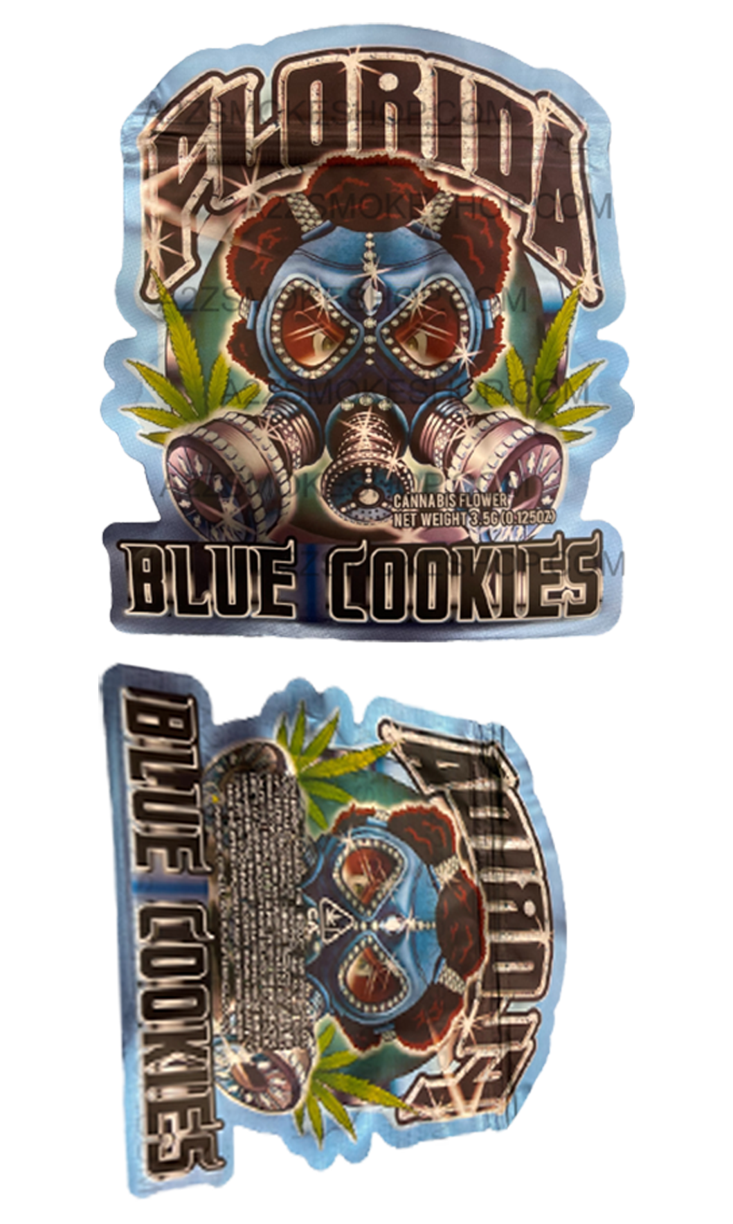 Florida Blue Cookies Cut Out Mylar Bags 3.5g
