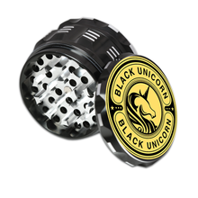 Load image into Gallery viewer, Aluminum Grinder with Pollen Catcher. Large 4 Piece, 2.5&quot; (Black)
