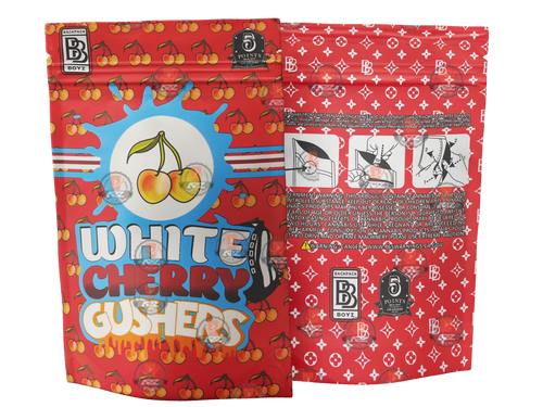Backpack Boyz White Cherry Gushers Mylar Bag- 3.5g Tamper stickers-Packaging Only