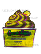 Load image into Gallery viewer, Cannatique Lemon Cherry Gelato Holographic cut out Mylar bag 3.5g Smell Proof Airtight Mylar Bag- Packaging Only

