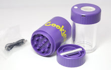 Load image into Gallery viewer, Cookies Mag Jar with Grinder -Airtight storage stash container led magnifying jar (Purple)
