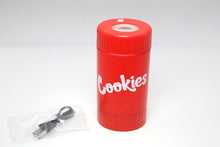 Load image into Gallery viewer, Cookies Mag Jar with Grinder -Airtight storage stash container led magnifying jar (Red)
