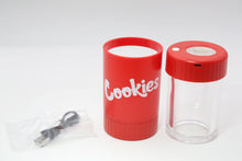 Load image into Gallery viewer, Cookies Mag Jar with Grinder -Airtight storage stash container led magnifying jar (Red)

