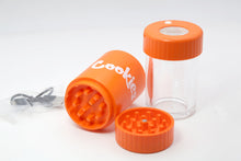 Load image into Gallery viewer, Cookies Mag Jar with Grinder -Airtight storage stash container led magnifying jar(Orange)
