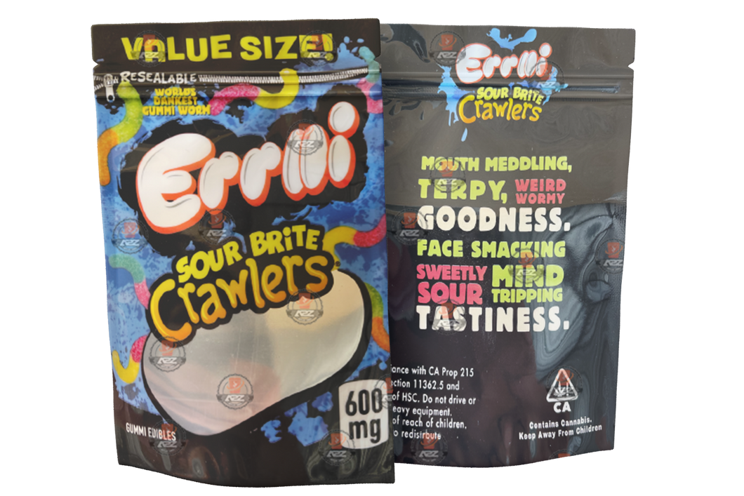 Errlli  Sour Bites Crawlers  600mg Mylar bags packaging only