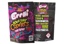 Load image into Gallery viewer, Errlli  Sour Terp Very Berry  Crawlers  600mg Mylar bags packaging only 4x6
