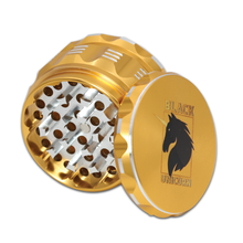Load image into Gallery viewer, Grinder with Pollen Catcher. Large 4 Piece, 2.5&quot; Aluminum (Gold)
