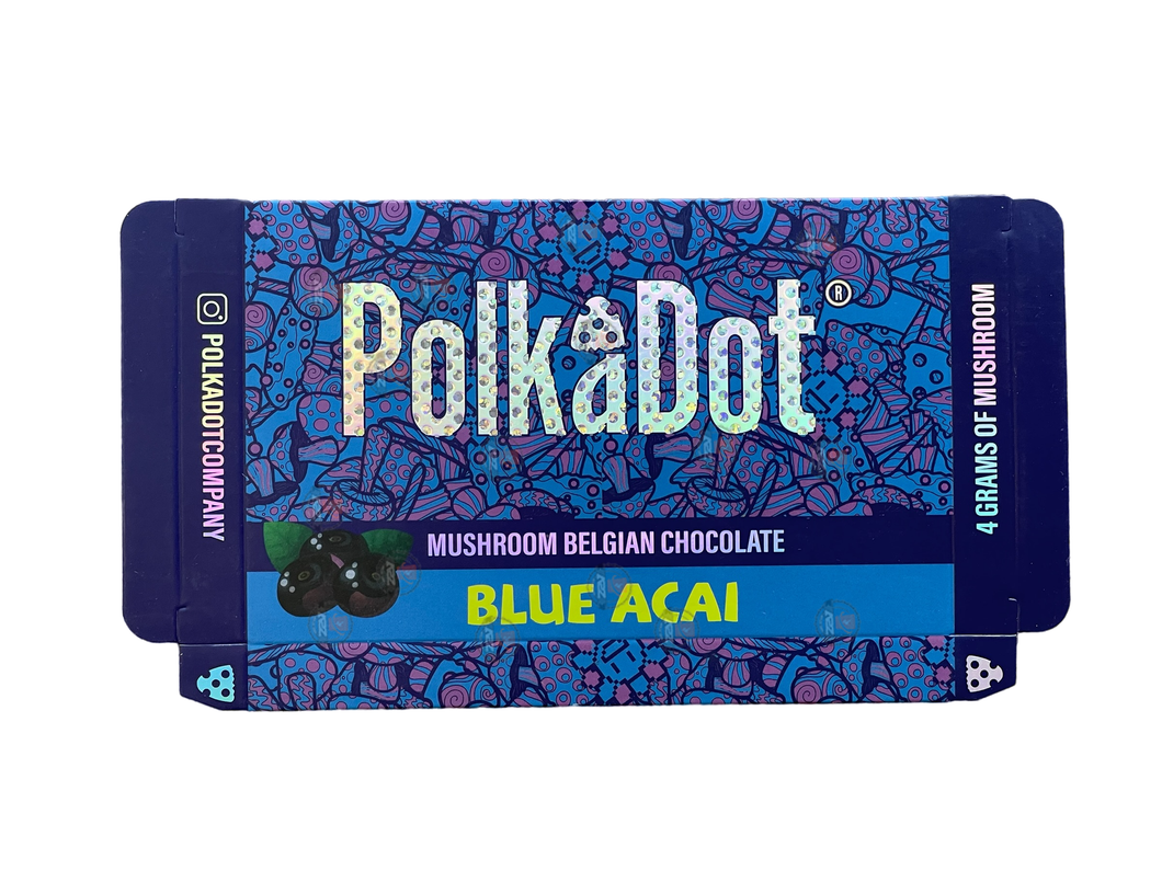 Polkadot Chocolate Packaging Blue Acai