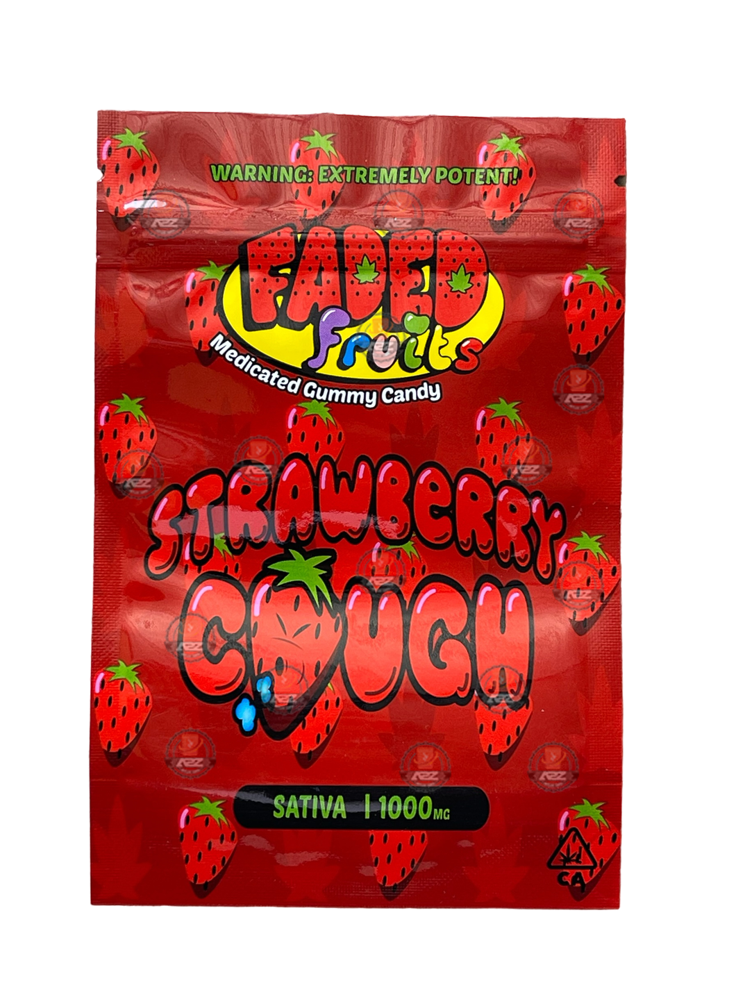 Faded Fruits Strawberry Cough 1000mg Mylar Bag