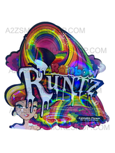 Load image into Gallery viewer, Black Unicorn Rainbow Runtz cut out Holographic Mylar bag 3.5g
