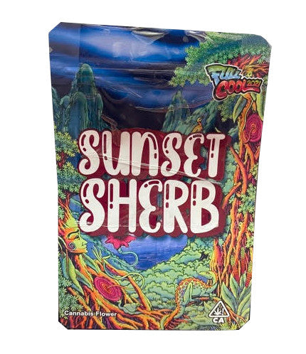 Sunset Sherb Mylar bag 3.5g Smell Proof Airtight Mylar Bag- Packaging Only