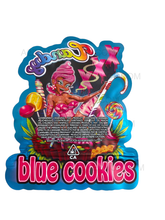 Load image into Gallery viewer, XXX Candy Blue Cookies Cut Out Mylar Bags 3.5g Die cut
