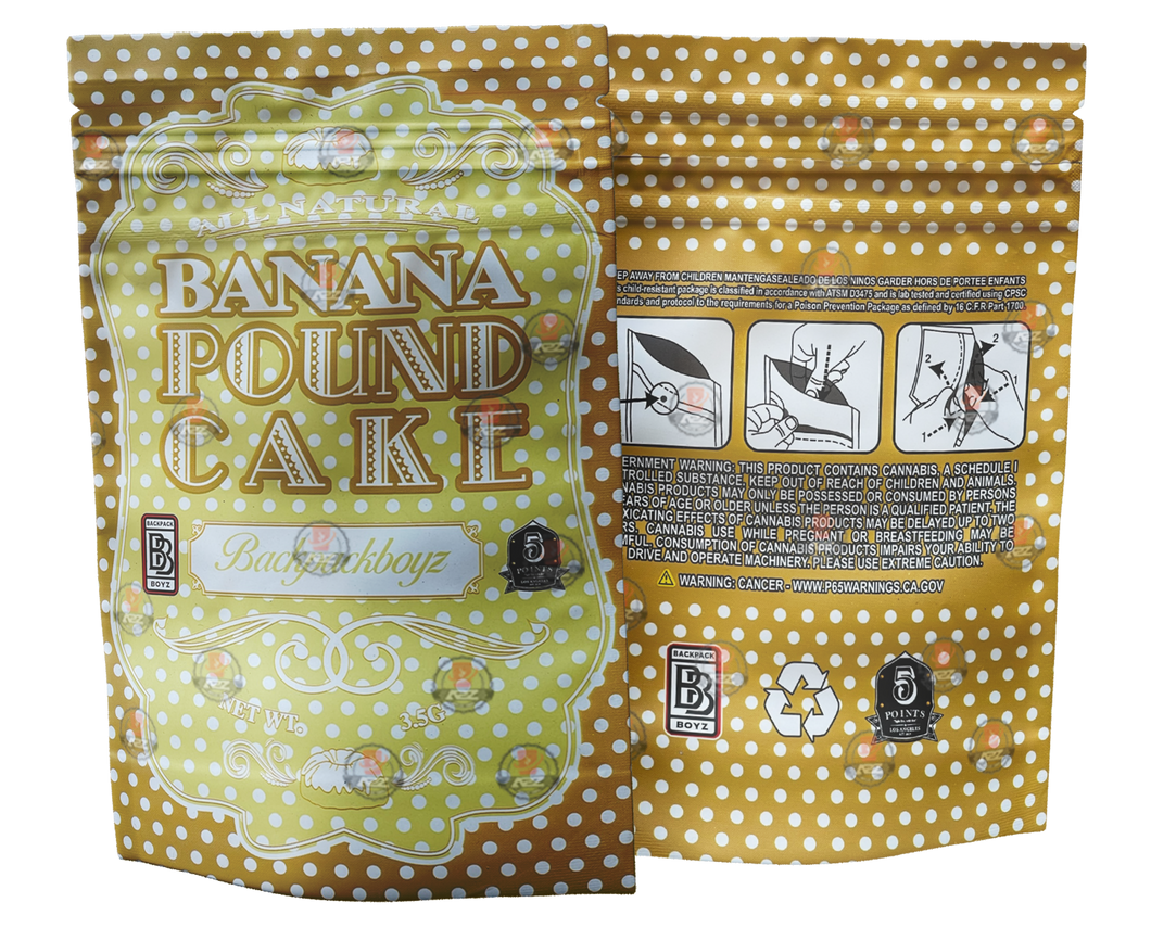Backpack Boyz Banana Pound Cake Mylar Bag 3.5g Packaging Only