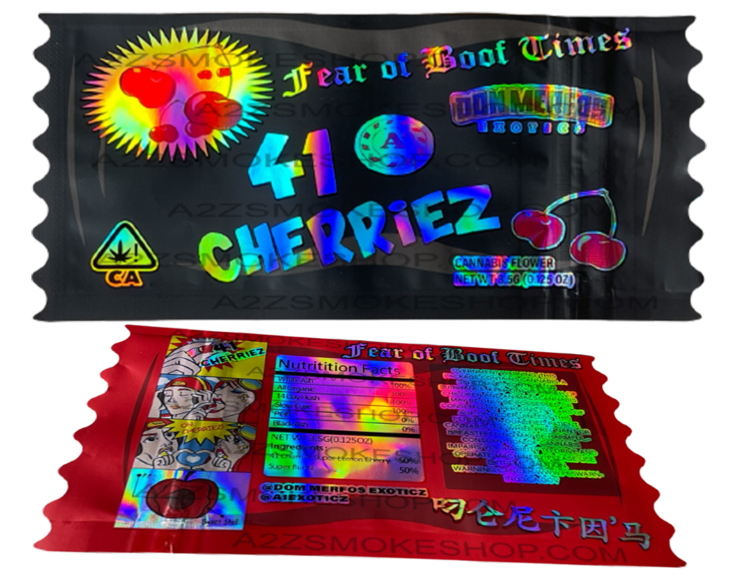 Don Merfos 41 Cherriez bag  3.5g Holographic Mylar bag Cherries Packaging Only -NEW