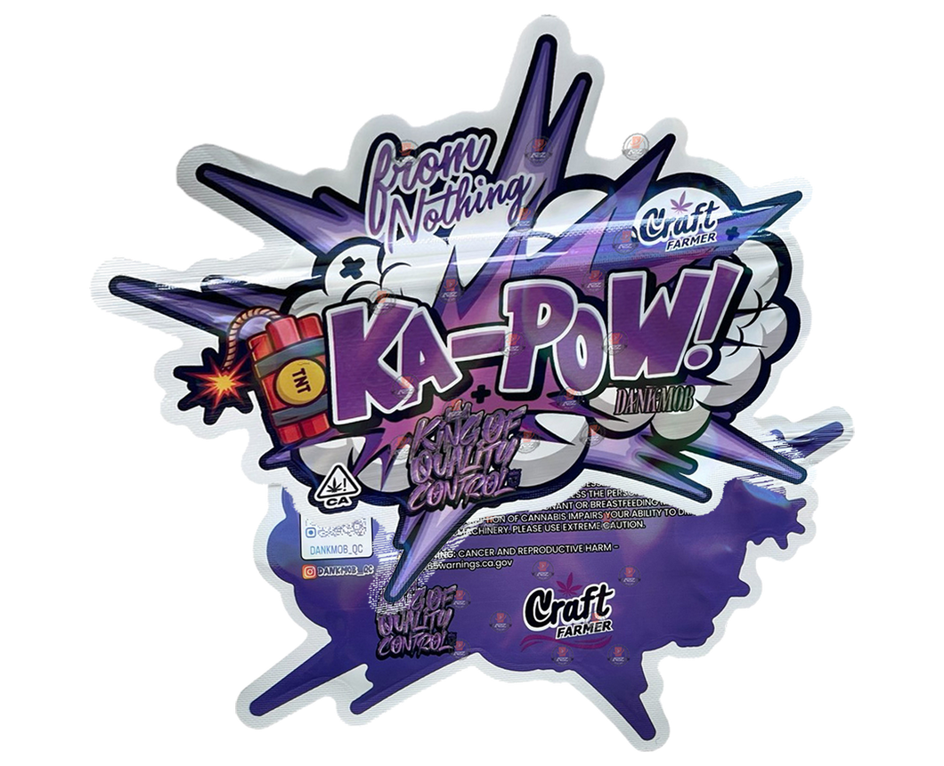 KA POW Mylar bag  3.5g cut out-Purple