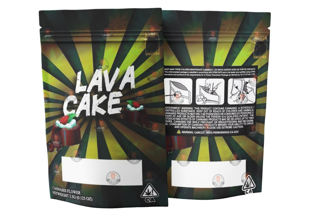 Black Unicorn -Lava Cake with window  Mylar bag 3.5g  For Flower