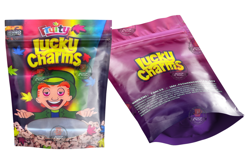 Lucky Charms Mylar bag 3.5g Empty Mylar bags with window