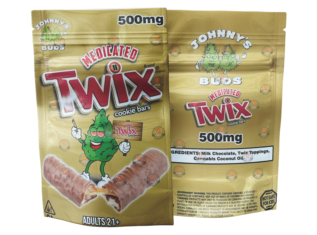 Medicated Twix Cookies Bar 500mg Mylar bags -Empty Packaging Only